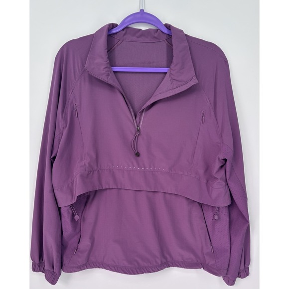 lululemon athletica Jackets & Blazers - Lululemon Stretch Ripstop Running Half Zip Jacket Women Size M Vintage Plum 0296